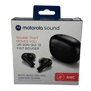 Motorola Moto Buds 500 ANC True Wireless Earbuds Water Resistant IPX4 Black NEW